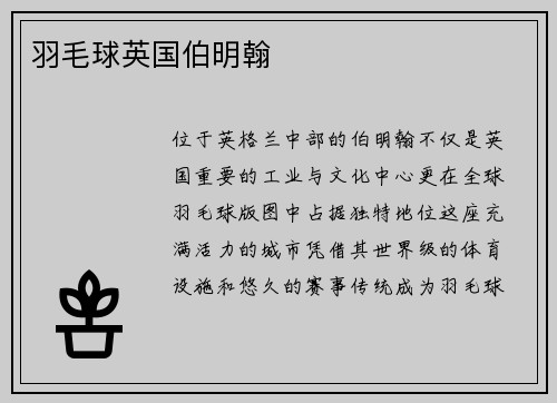 羽毛球英国伯明翰